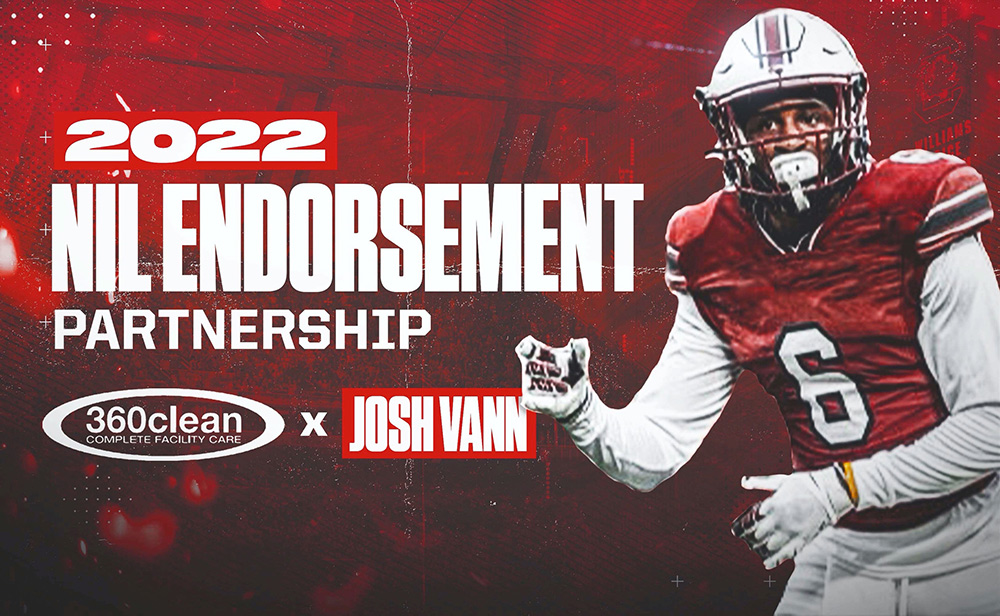 South Carolina football player Josh Vann enters an NIL partnership with 360clean | Image courtesy of 360clean