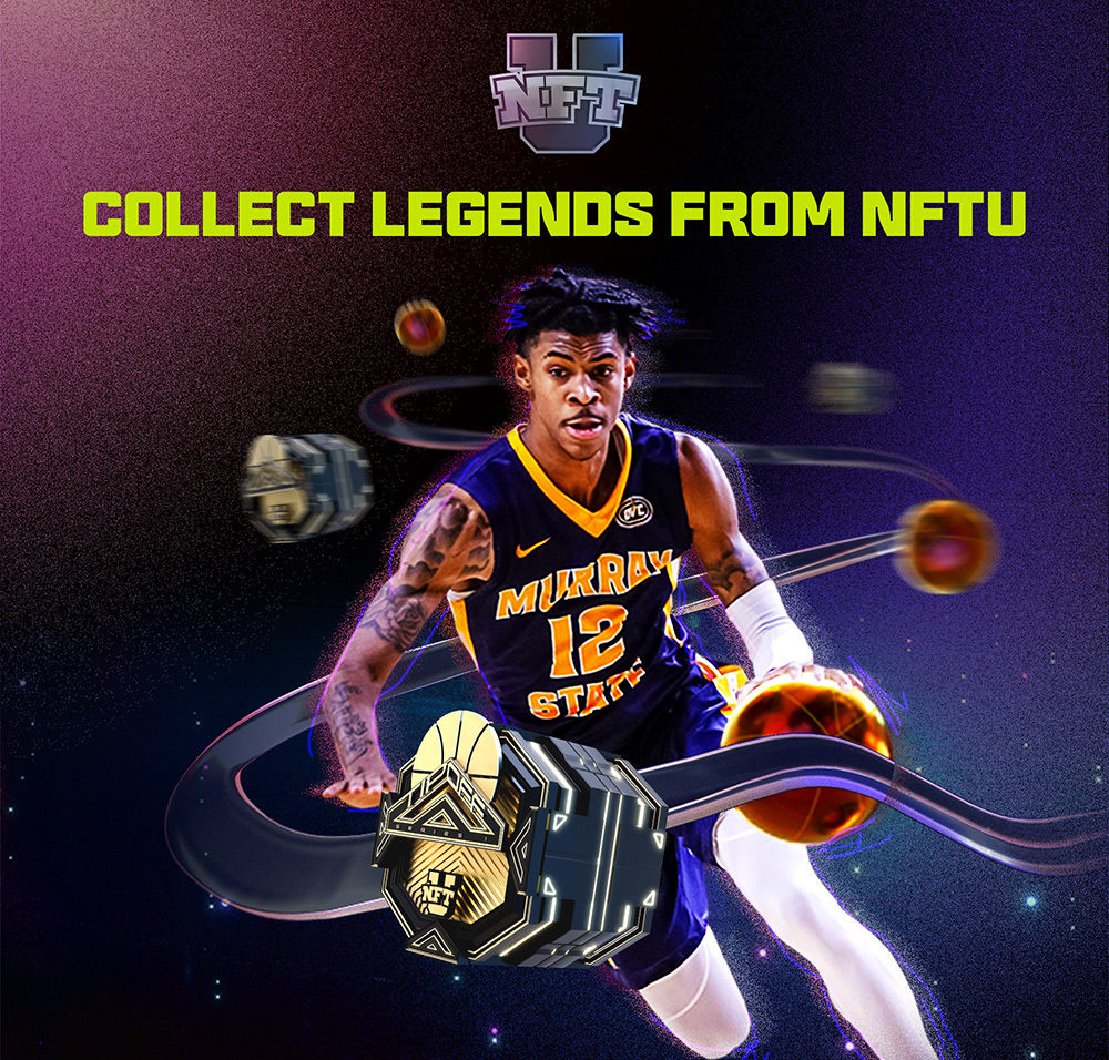 NFTU's inaugural college basketball NFT series includes Ja Morant, Drew Timme, NaLyssa Smith and others. | Image courtesy of RECUR