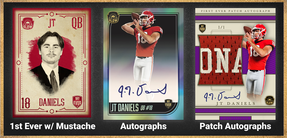 Georgia quarterback JT Daniels is featured in a new set of NIL rookie cards from Super Glow. | Image courtesy of Super Glow