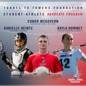 College athletes from VMI, Colorado, and Coastal Carolina join the Tunnel to Towers Student-Athlete Advocate Program. | Image courtesy of the Tunnel to Towers Foundation