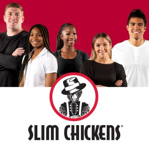 Arkansas student-athletes Bumper Pool, MaKayla Daniels, Britton Wilson, Jensen Scalzo, and Ayden Owens-Delerme are new spokespersons for Slim Chickens. | Images courtesy of Slim Chickens