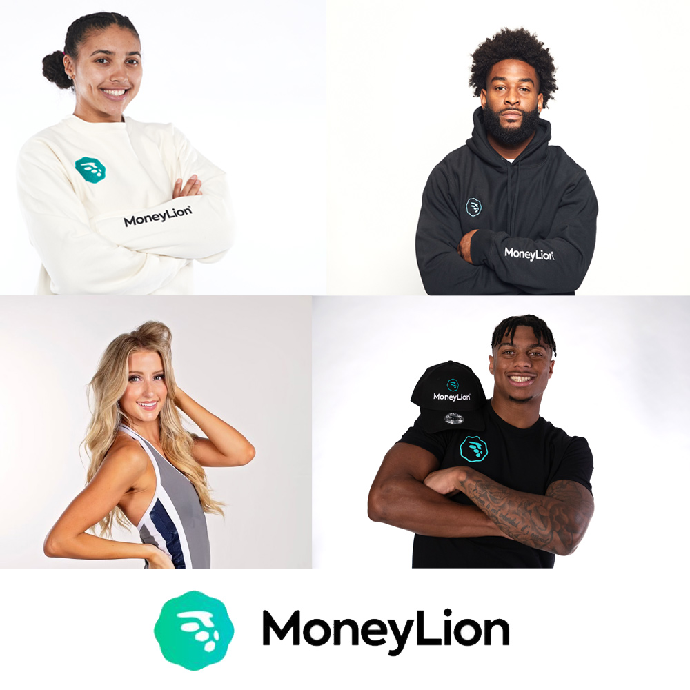 Azzi Fudd, Miyan Williams, Ellie Sutter, and Brenden Rice are new NIL partners with MoneyLion. | Photos courtesy of MoneyLion
