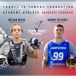 Student-athletes Daniel DeSanti from Hofstra and Megan Biase from Wingate begin NIL partnerships with the Tunnel to Towers Student-Athlete Advocate Program. | Image courtesy of the Tunnel to Towers Foundation
