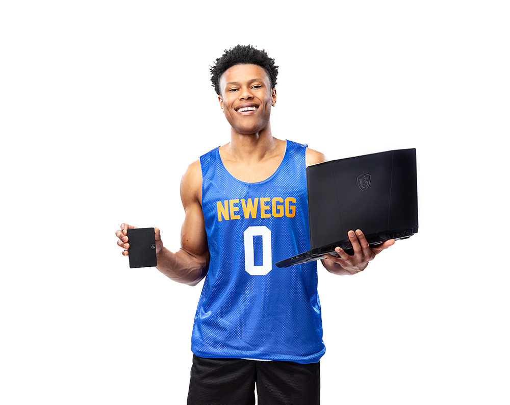 UCLA Basketball guard Jaylen Clark partners with Newegg, MSI, and Seagate for NIL endorsements. | Photo courtesy of Newegg